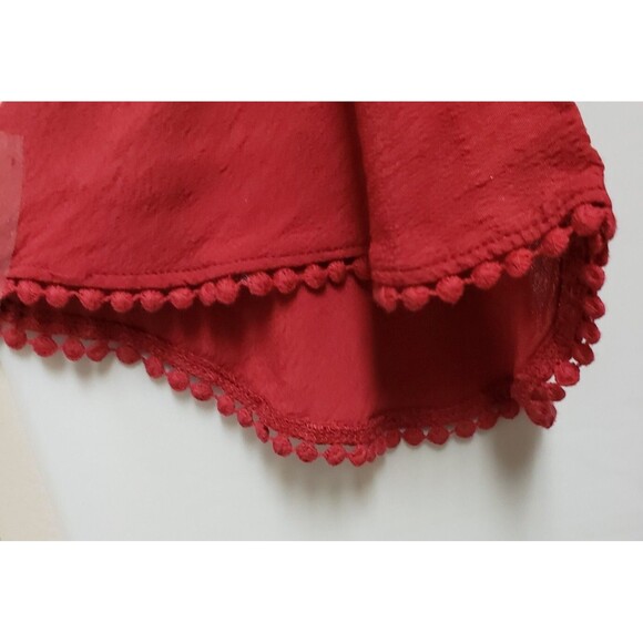 Exhilaration Womens Red Summer Dress Long Sleeve Embroidered Neck Lace Sz S NWOT - Picture 4 of 11